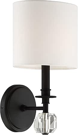 Crystorama Chimes 1 Light Black Forged Sconce