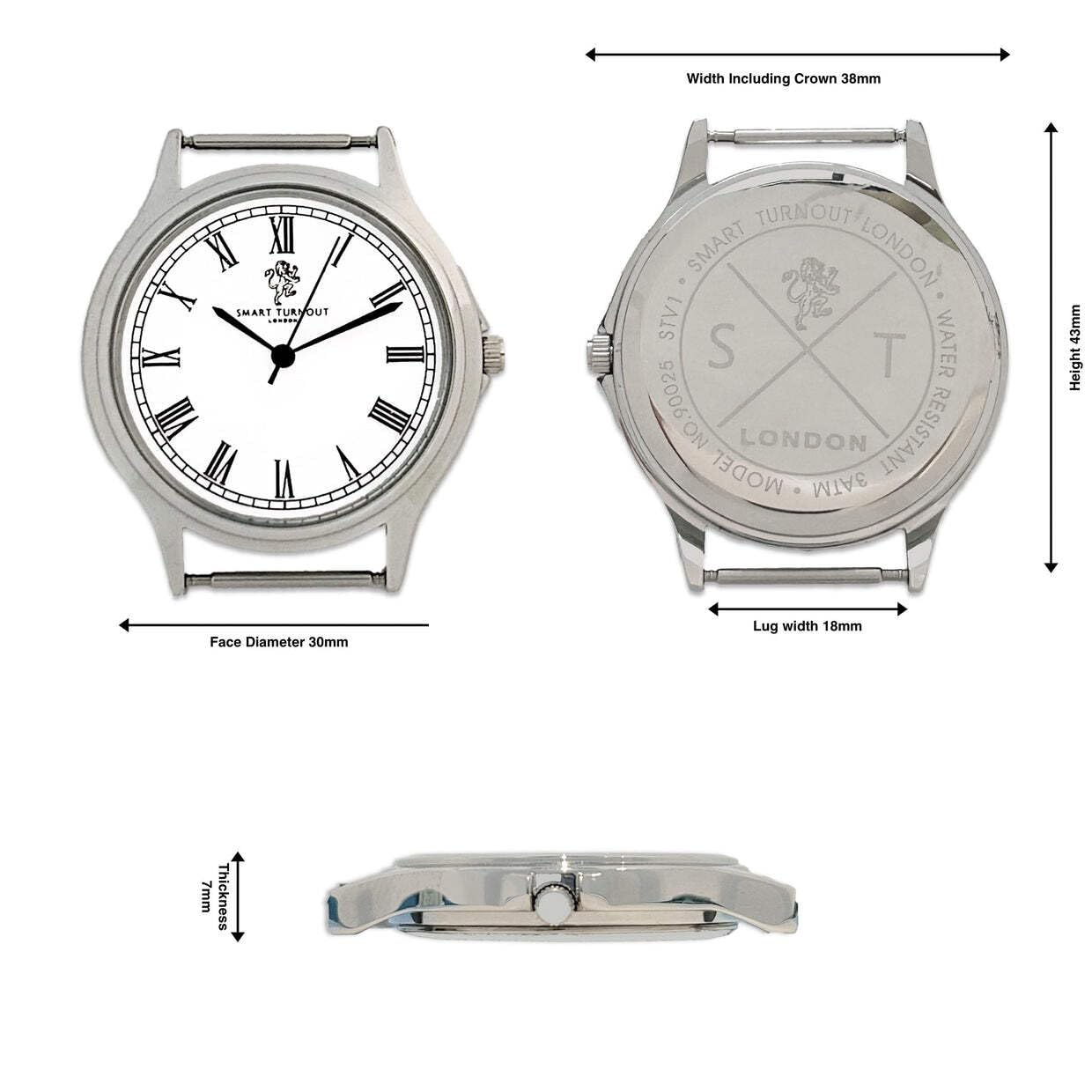 Smart Turnout Equerry - Correa de reloj NATO con rayas azules y blancas