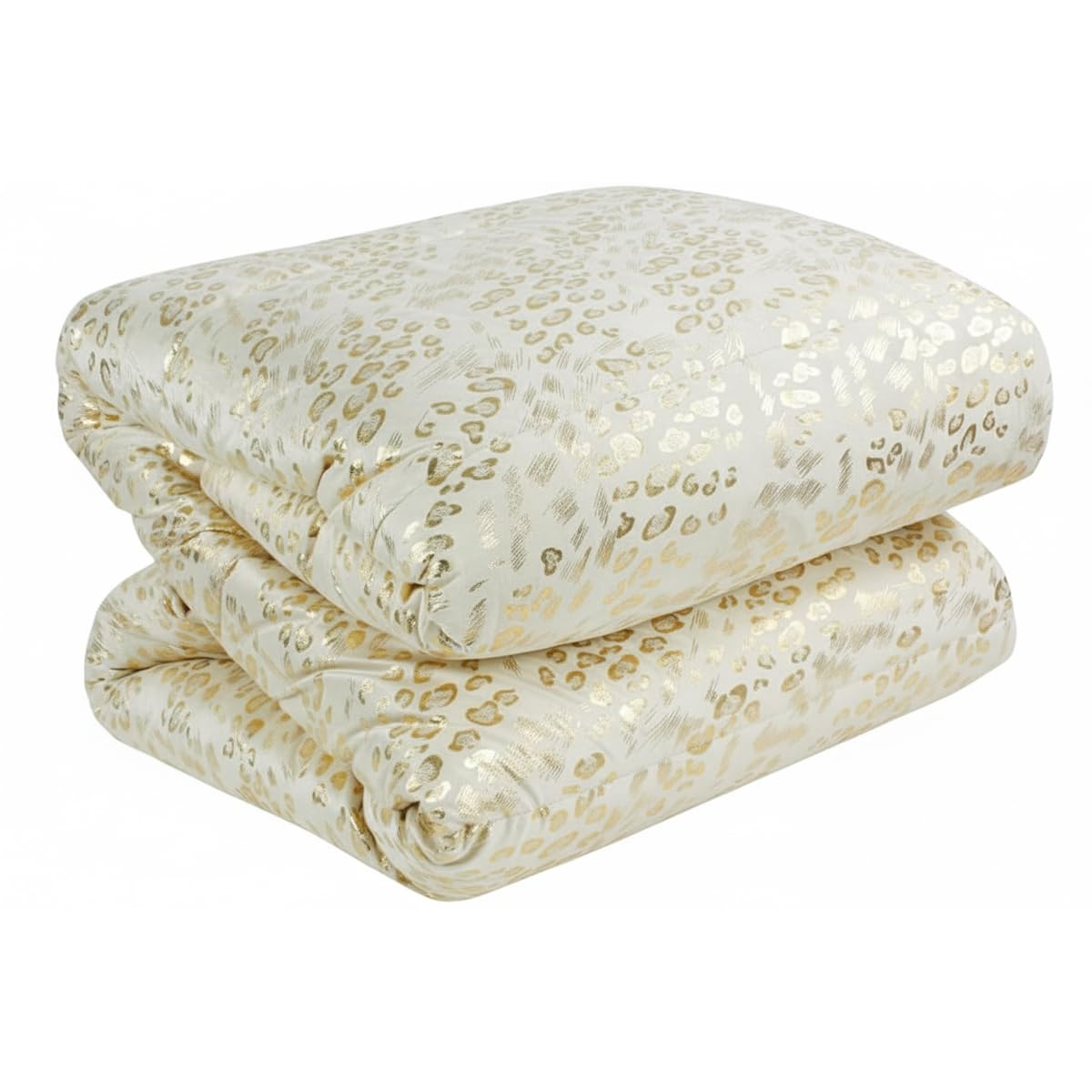 SaRani Trapunta Piumone Letto Matrimoniale 2 Piazze Invernale Fantasia Animalier Oro (Panna)
