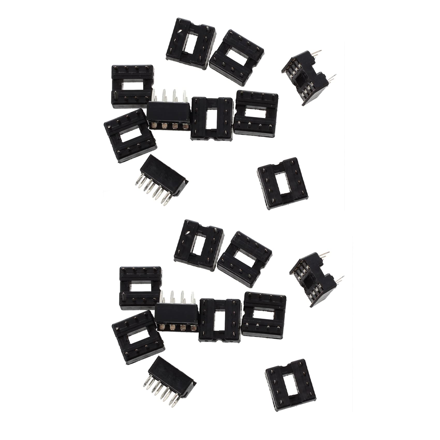 20 Pezzi Socket DIP IC 8 Pin Per PCB - Adattatori A Saldare Passo 2.54mm