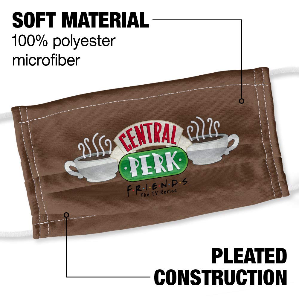 Popfunk Friends Central Perk Logo 1-Ply Reusable Face Mask Covering with Adjustable Nose Wire, Unisex