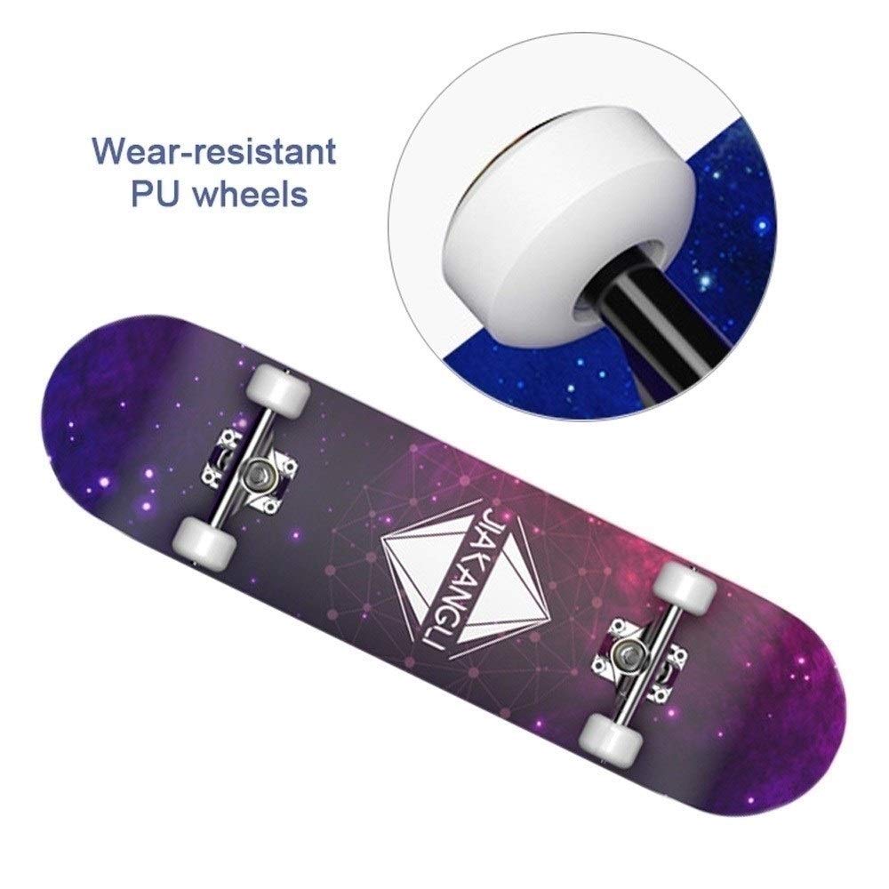 Monopatín Completo para Principiantes y Profesionales, 7 Capas de Madera de Arce Skateboard, Cruiser para Adultos y Niños