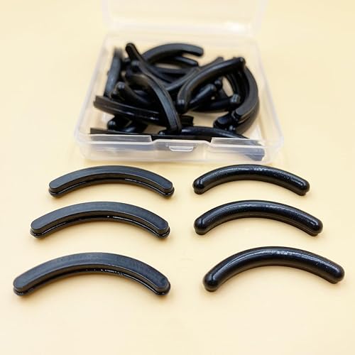 Miniatura 4 de 30 unidades de almohadilla de silicona negra en lugar de caja de almacenamiento transparente universal para maquillaje de ojos, pestañas rizadas,