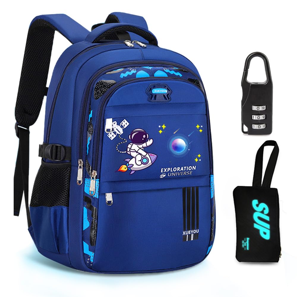 Relaxmate Girl Backpack for Boys. Bookbag for School with Anti-Theft Lock,Cool Backpack for Boys Includes Pencil Bag,Teenage Boys School Backpack