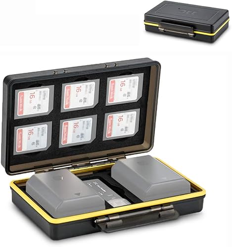 JJC Estuche organizador de batería para cámara Canon LP-E6 LP-E8 LP-E12 LP-E17 NB-13L Nikon EN-EL15 EN-EL14 Fujifilm NP-W126 NP-W126S NP-95 Sony