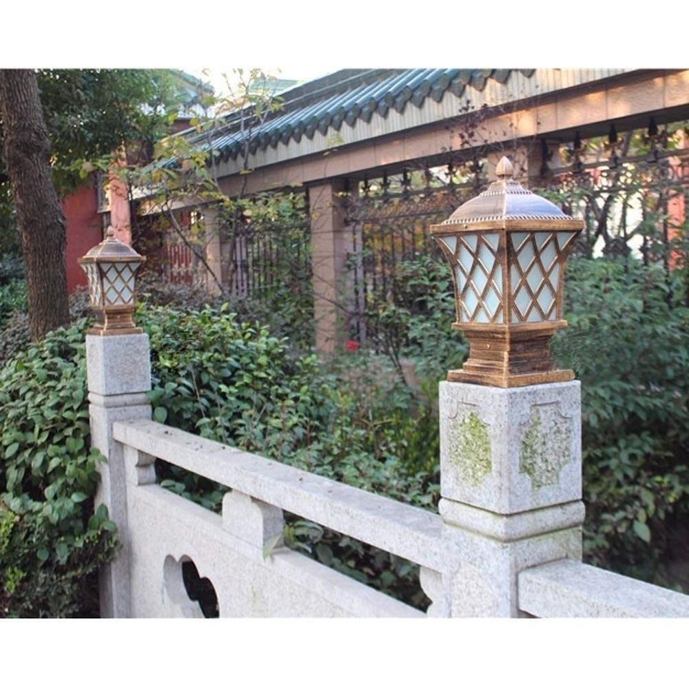 Lampe de Table d'extérieur européenne étanche et antirouille pour Villa, Jardin ou pelouse, lampadaire, Douille E27, éclairage décoratif, lampadaire Traditionnel cla,Dark