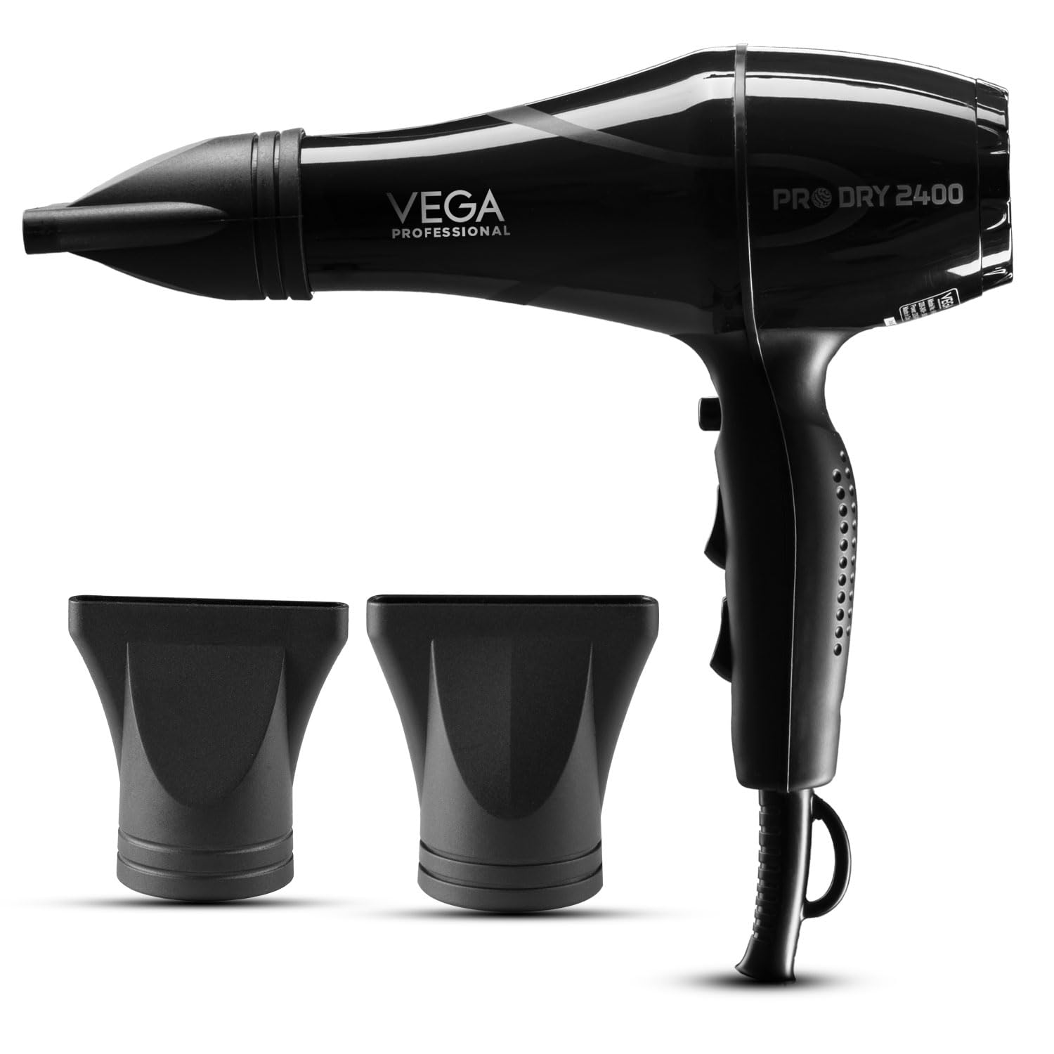 Pro Dry 2400W Hair Dryer for Salon Professionals and Styling at Home | Cool Shot Button and Combination of 4 Heat & 2 Speed Settings, Black, (VPMHD-03)