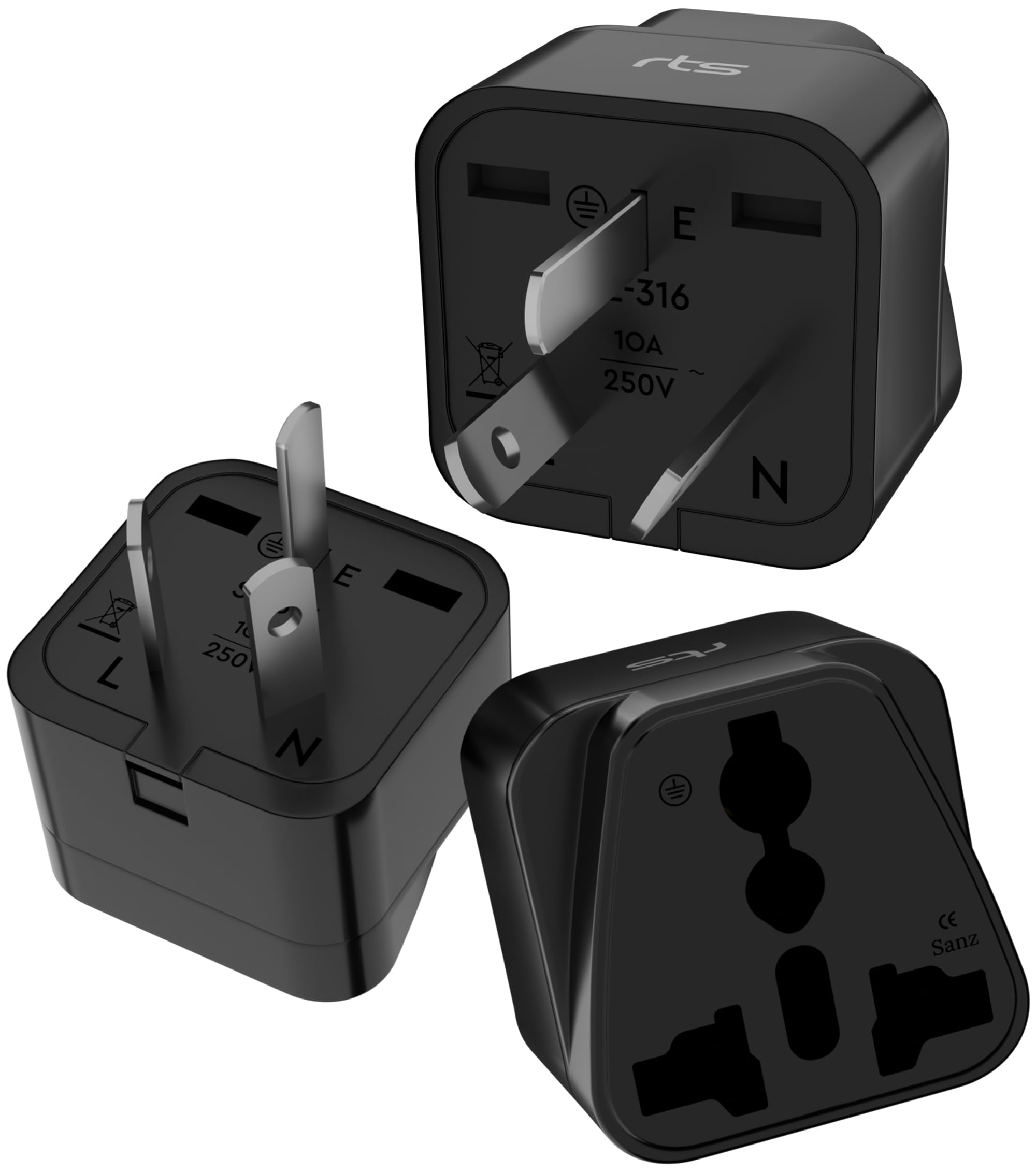 Universal Travel Power Adapter, International Plug Converter (Type I - Australia/China, 3 Pack)-image-44