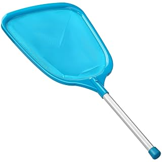 Pool Net, Professional Swimming Pool & Hot Tub Skimmer Net Accessories, Pool Leaf Rake Cleaning Tool with Pole, Fine Nylon Mesh Bag, Easy to Clean Bugs,Leaves,Debris(Blue) - Amazon product rated Grade A