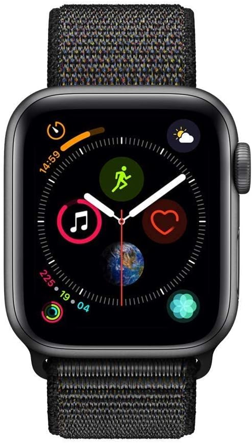 Apple Watch Series 4 (GPS, 40MM) - Space Gray Aluminum Case with Black Sport Loop Band (Renewed)