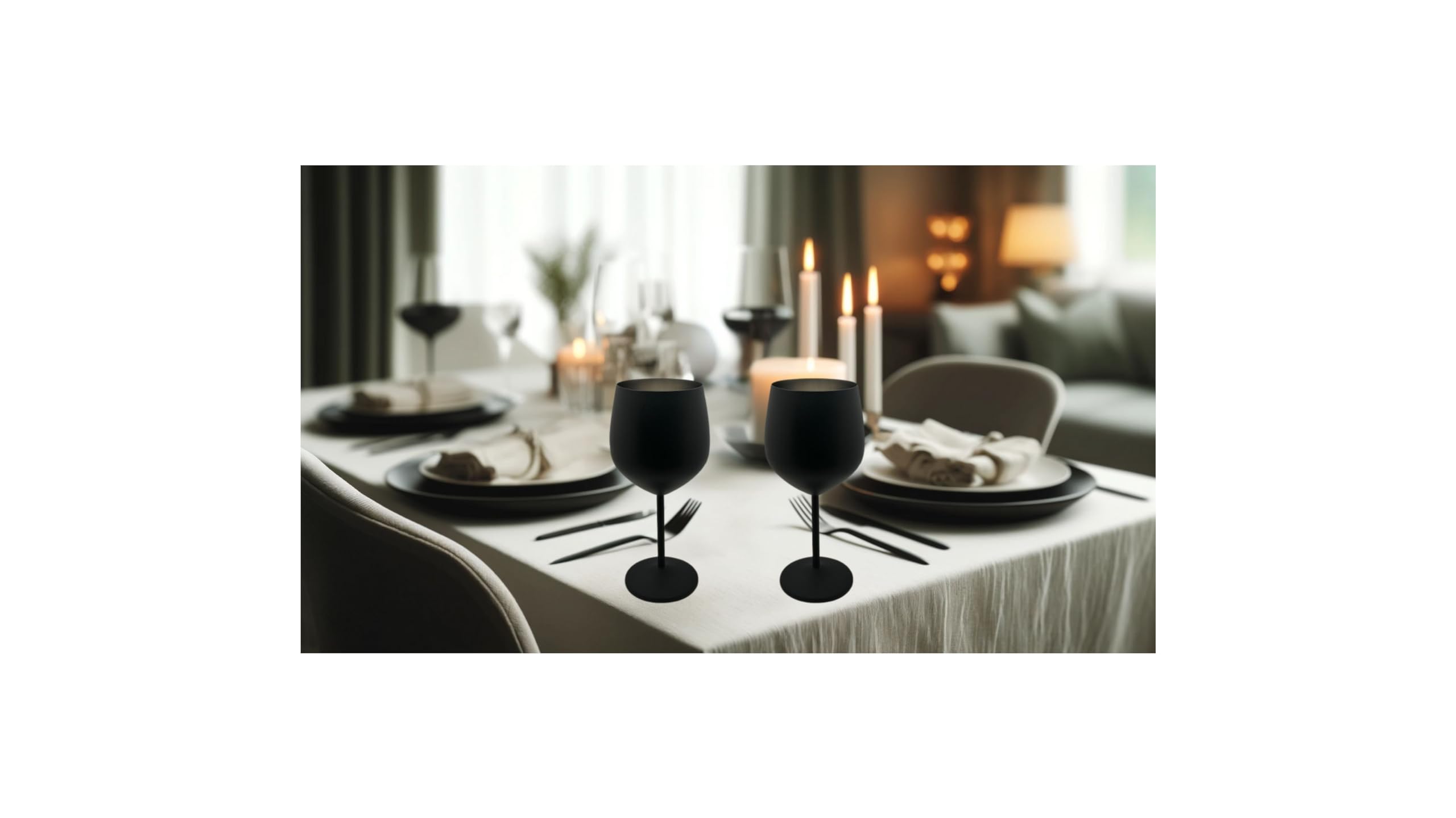 K&K Home Copas de vino negro mate irrompibles de acero inoxidable negro – 18 onzas – Juego de 2 copas de vino de metal de colores, perfectas para exteriores, bodas y fiestas