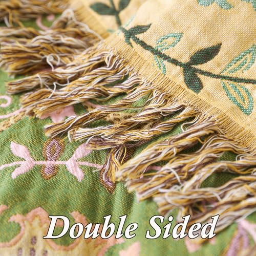 Snylcce Double-sided Bohemian Large Throw Blanket, 100% Organic Cotton Handwoven Bed & Sofa Throw - Image 4