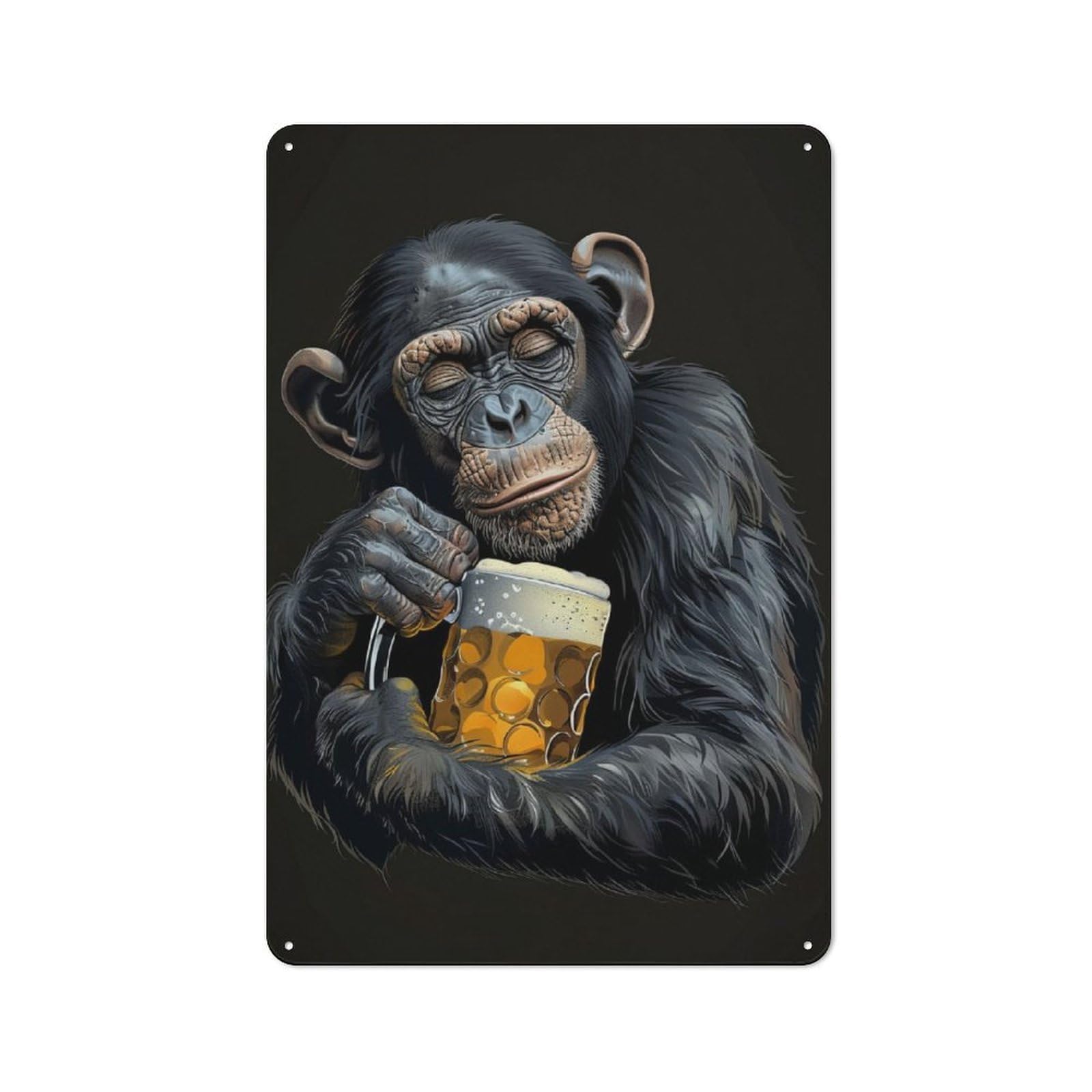 Junmoney Bonobo Beer Retro Metal Wall Sign 30X20cm With For Bar Or Restaurant, A Housewarming Gift For Hospitality Decor Collectors