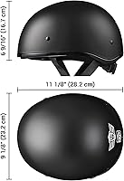 Vista 8 de AHR Half Helmet with Sun Visor, Quick Release Buckle Half Face Warrior Motorcycle Helmet for Bike Chopper Cruiser DOT Approved, Run-D