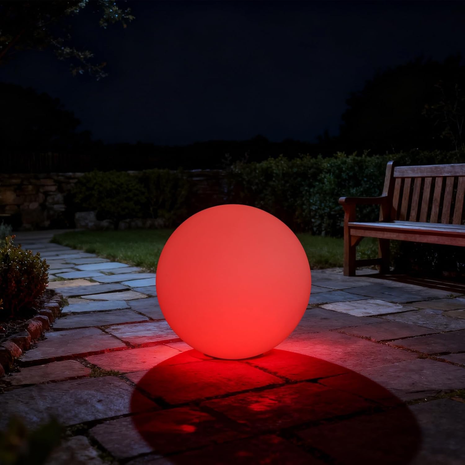 16in Globe Light, LED Ball Light, 16 Color Changing Garden Ball Lamp for Pathway Patio Yard Party Decor