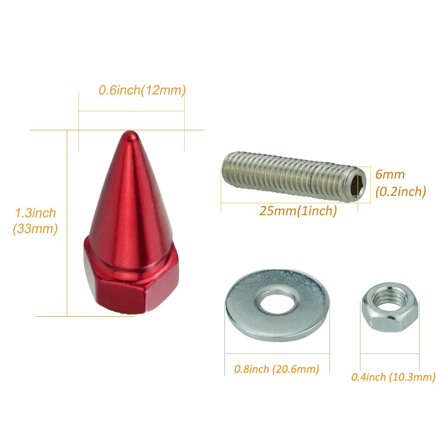 Spike License Plate Frame Screws Bolts Car Tag Fasteners Nuts Kit image 2