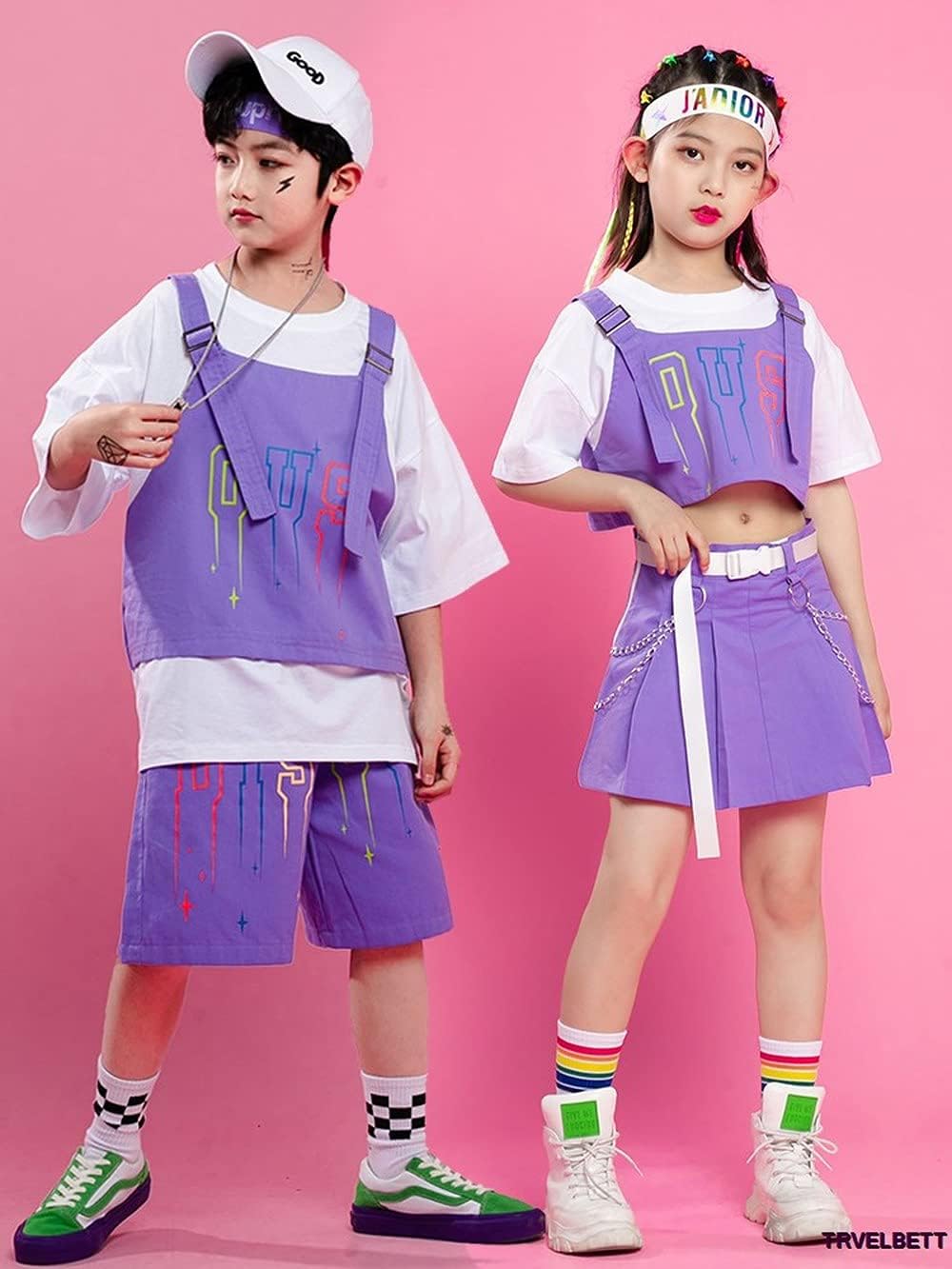 キッズダンス衣装 ヒップホップ セットアップ 子供服 ダンス衣装 ストリート 男の子 女の子 へそ出しトップス スカート 原宿系 ズ
