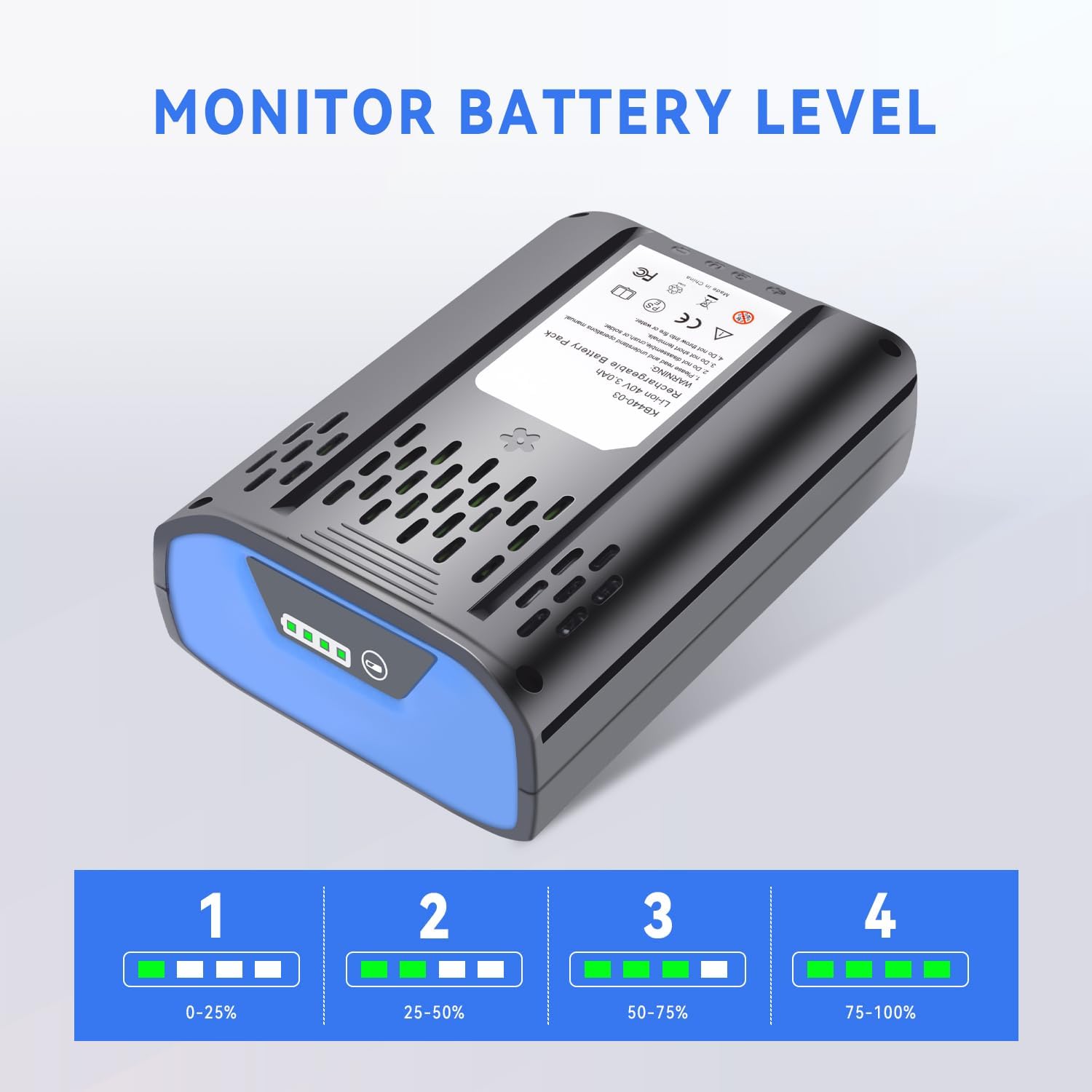 40V 3.0Ah Replacement for Kobalt 40V Battery, Compatible with Kobalt 40Volt MAX KB2540C-06 KB440-06 KB440-03 KB640-03 KB240-06 KB240C-06 KB640-06 KB245-06 KB540-06 KB340-06 Cordless Power Tool Battery