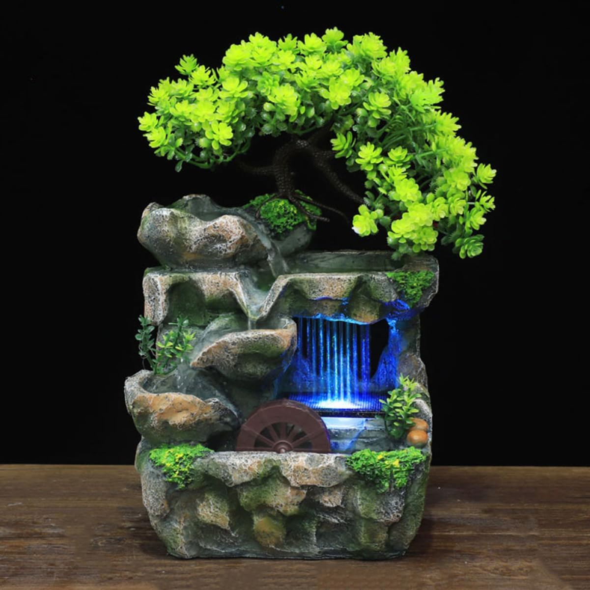 Decorative Tabletop Fountain Waterfall Small Indoor Water Feature Zen Decor for Home and Office