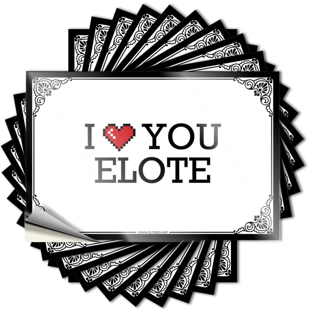 Stickers Plastic Home Gifts Cover I Love You Elote - No Residue Decals for Ideas(12X18CM)