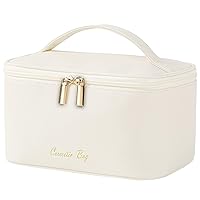 Vista 13 de KITENROM Bolsa de Maquillaje Portátil para Viaje, Bolsa de Cosméticos con Soporte para Brochas, Bolsa de Maquillaje Impermeable para Mujeres
