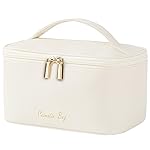 KITENROM Travel Makeup Bag Portable Cosmetic Bags for Women Large Toiletry Bag Case Pouch Organizer Waterproof (Light Beige)