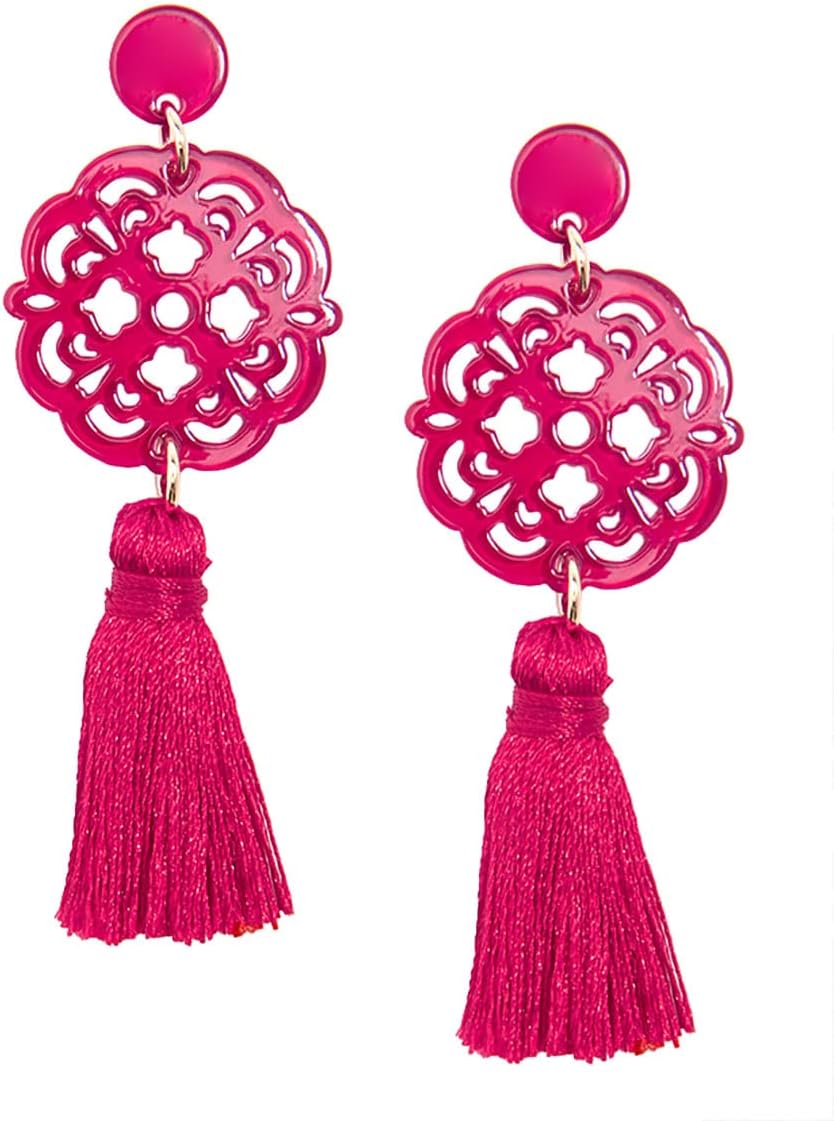 ZENZII Acrylic Resin Tassel Earrings for Women Geometric Modern Pattern Acetate Drop and Dangle Earrings Trendy Fashion Jewelry