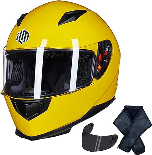 Miniatura 9 de ILM - Casco integral para motocicleta urbana con bufanda de invierno extraíble 2 viseras aprobado por DOT