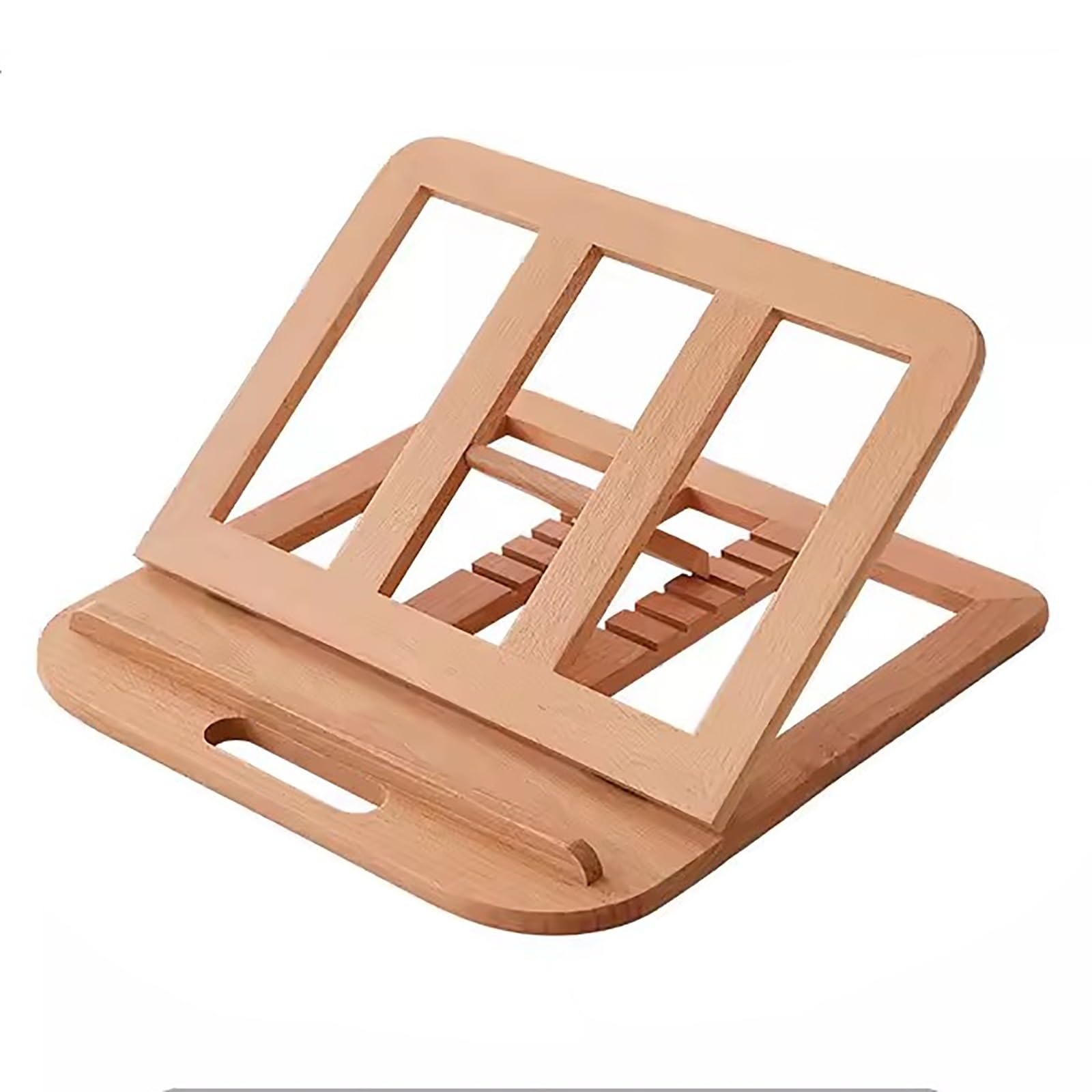 Supporto per laptop in legno con design cavo, regolazione multipla degli angoli e funzione pieghevole portatile in legno naturale per laptop per dissipazione del calore da scrivania