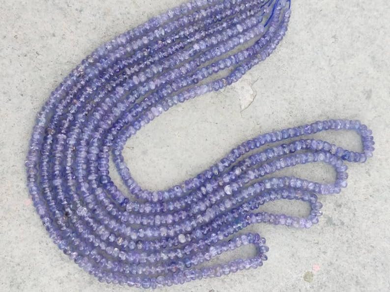Tanzanite naturelle en perles rondes à facettes de 3,5 à 5,5 mm pour bijoux