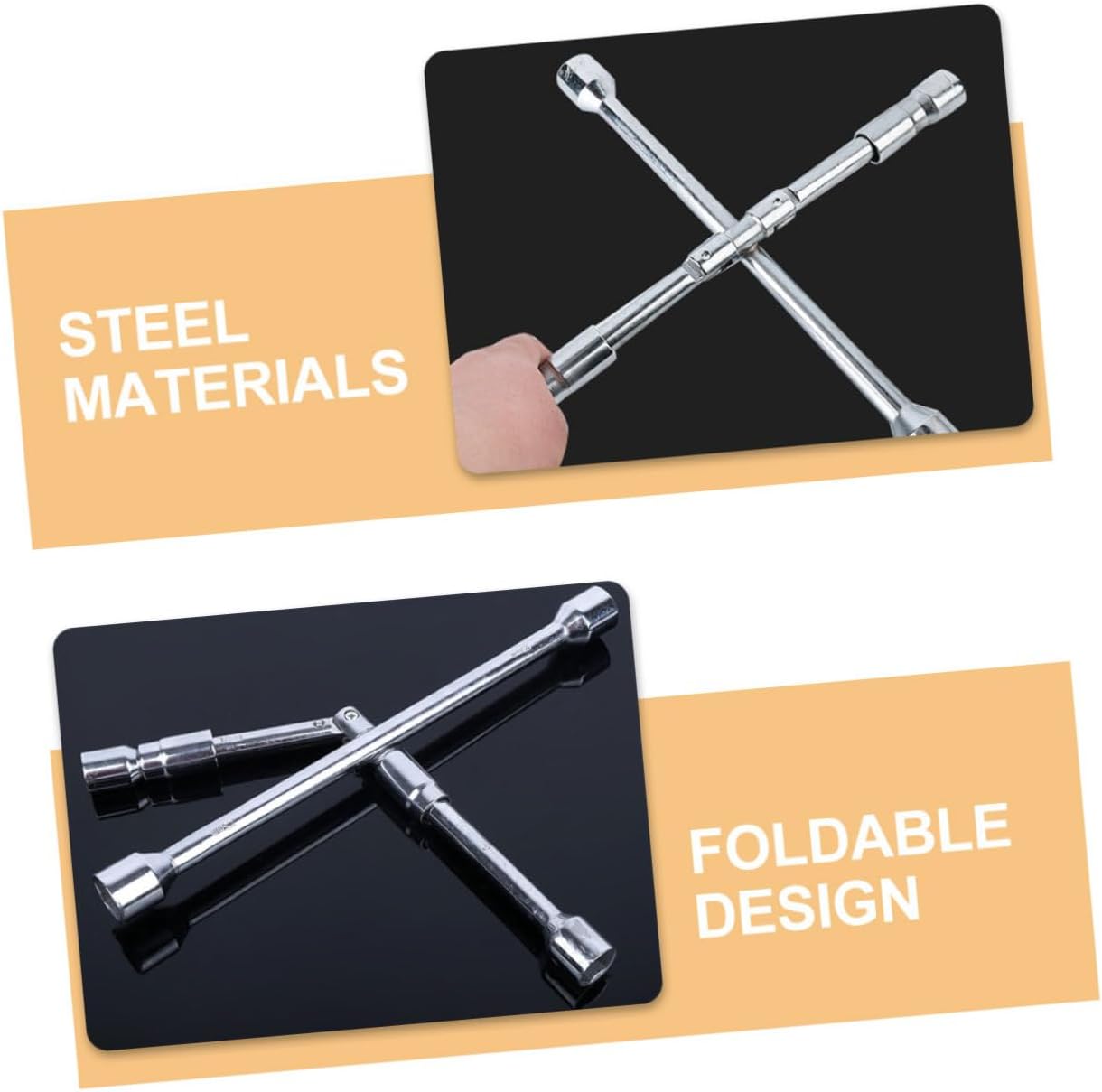 Car Tire Spanner Folding Lug Wrench Tire Wrench Lug Nut Wrench 4 Way Lug Nut Remover