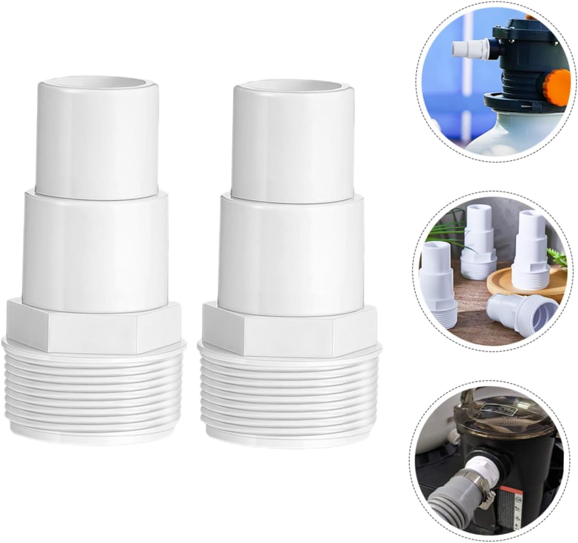 BESPORTBLE 10pcs Pool Pump Adapter Plastic Connector for Swimming Pool Filter Accessories Easy to Install and Leak Replacement
