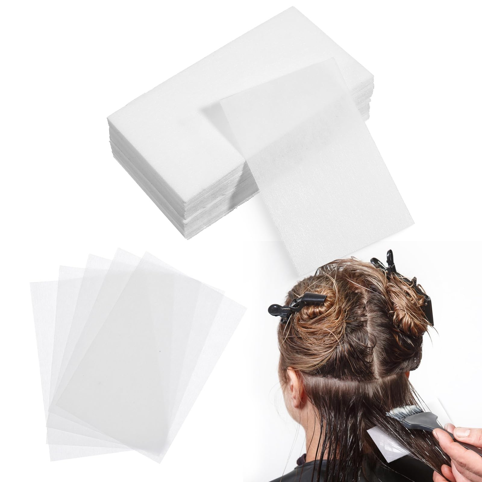 Papel permanente para cabello ultrafino transpirable 15 x 7,5 cm para salón