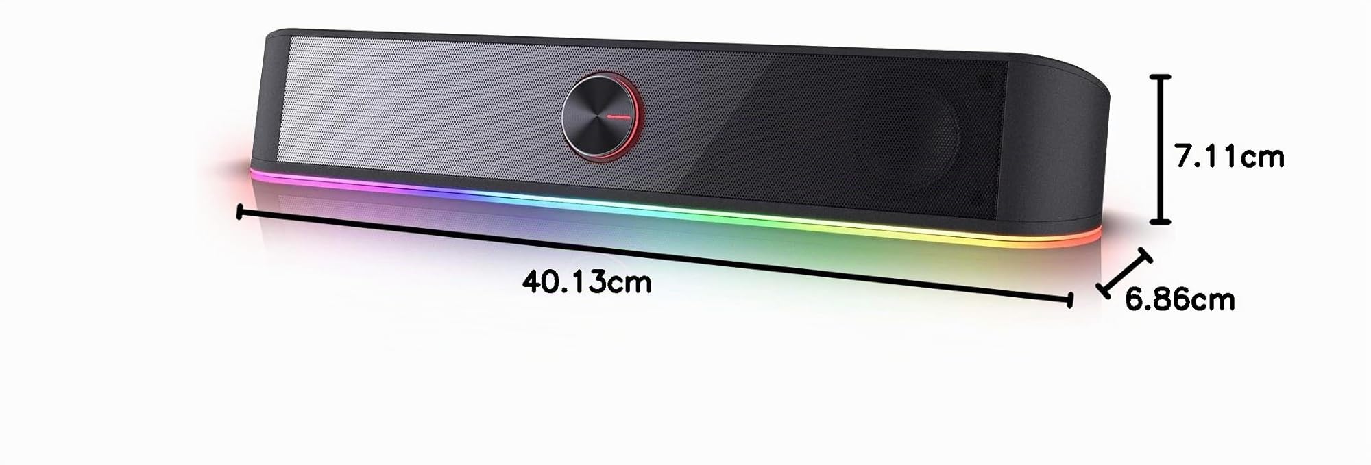 Redragon GS560 Adiemus RGB Desktop-Soundbar, 2.0-Kanal-Computerlautsprecher mit dynamischer Lichtleiste Audio-Light-Sync/Display, Touch-Control-Hintergrundbeleuchtung mit Lautstärkeregler, USB Kable