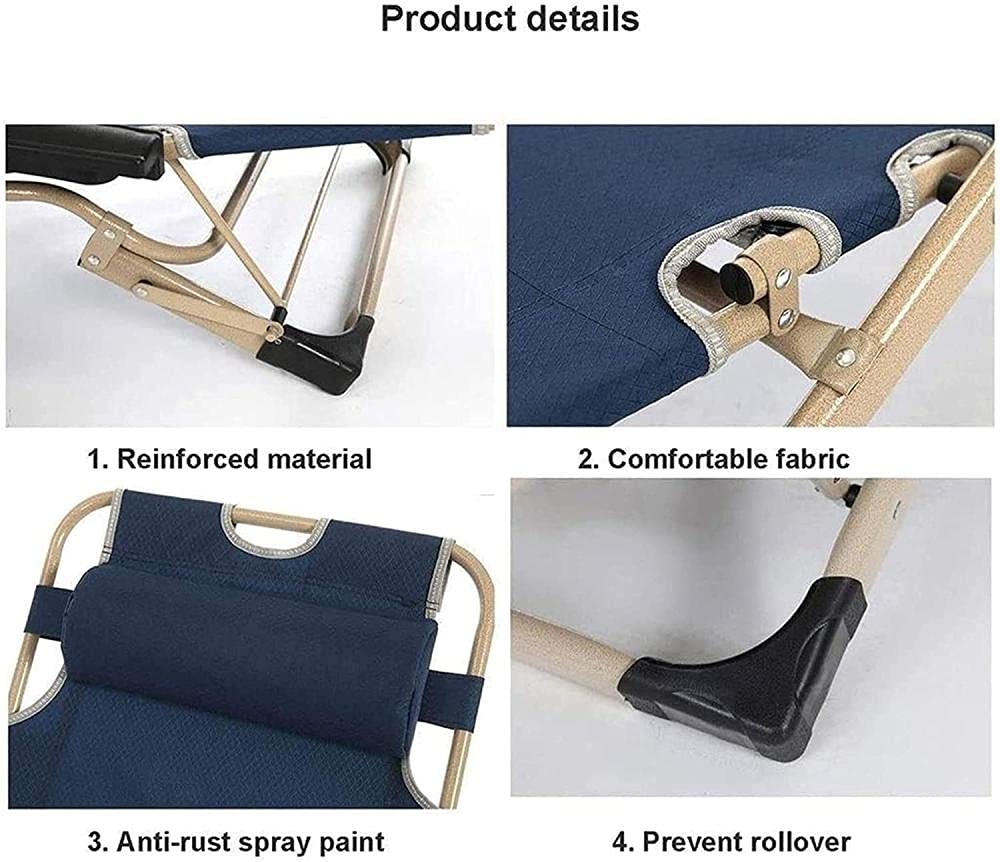 sdneNest Tumbona ligera plegable para jardín, reclinable, para exteriores, jardín, patio, playa, cama, viajes, vacaciones, camping, reclinable, color rojo