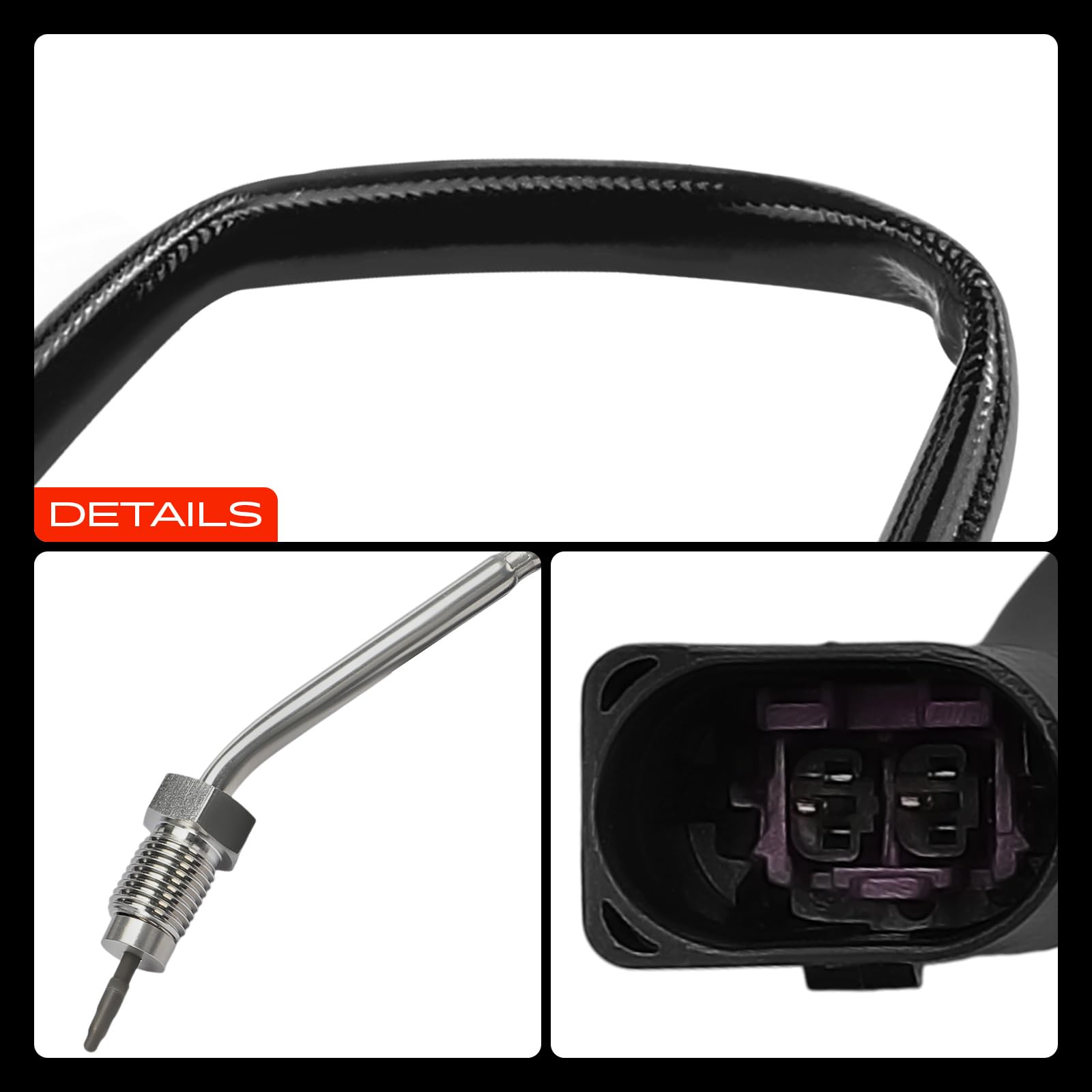 Frankberg Sensor de temperatura de gases de escape Compatible con Polo 6C1 6R1 Ibiza IV 6J5 6P1 Fabia II Combi 545 R.o.o.m.s.t.e.r 5J7 Rapid Spaceback NH1 Replace# 03L906088BK