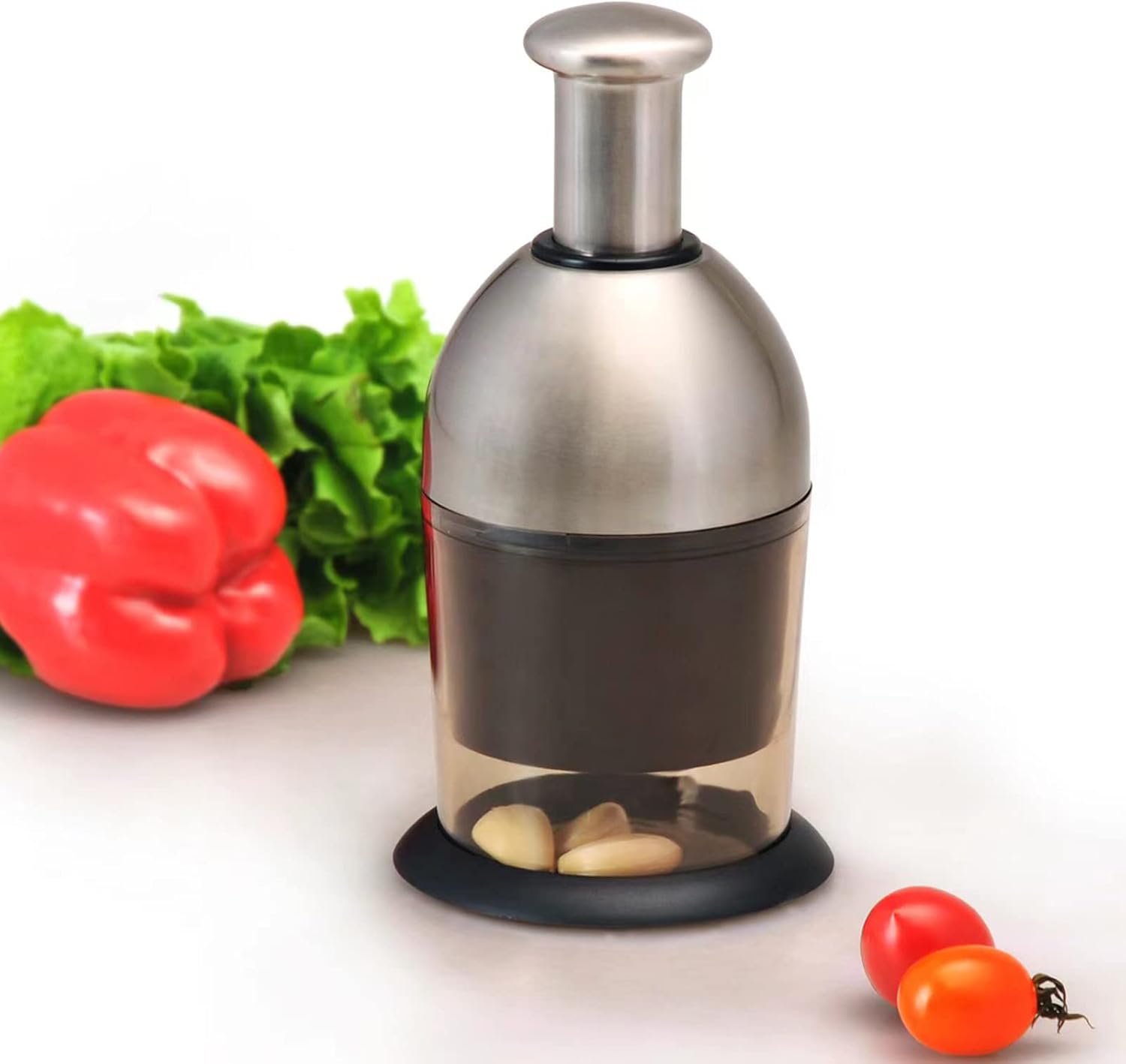 Press Food Chopper Manual Hand Dicer Vegetable Cutter Stainless Steel Slap Chopper Amazon.co
