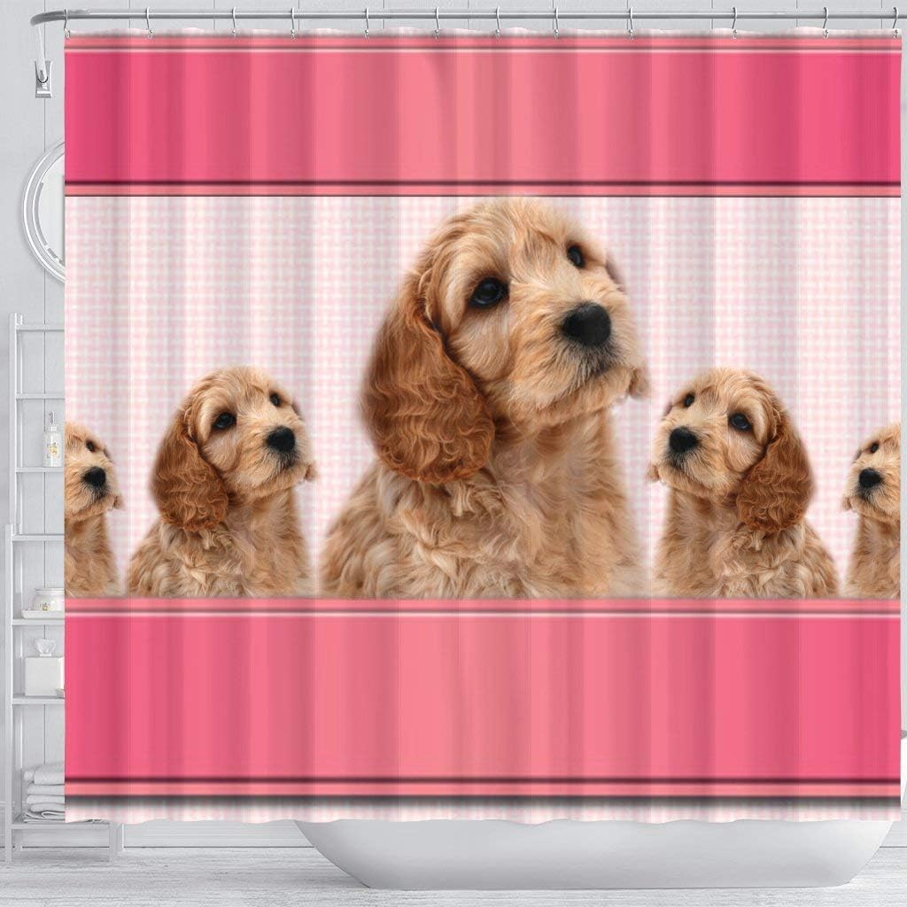 Cockapoo Dog Print Shower Curtain
