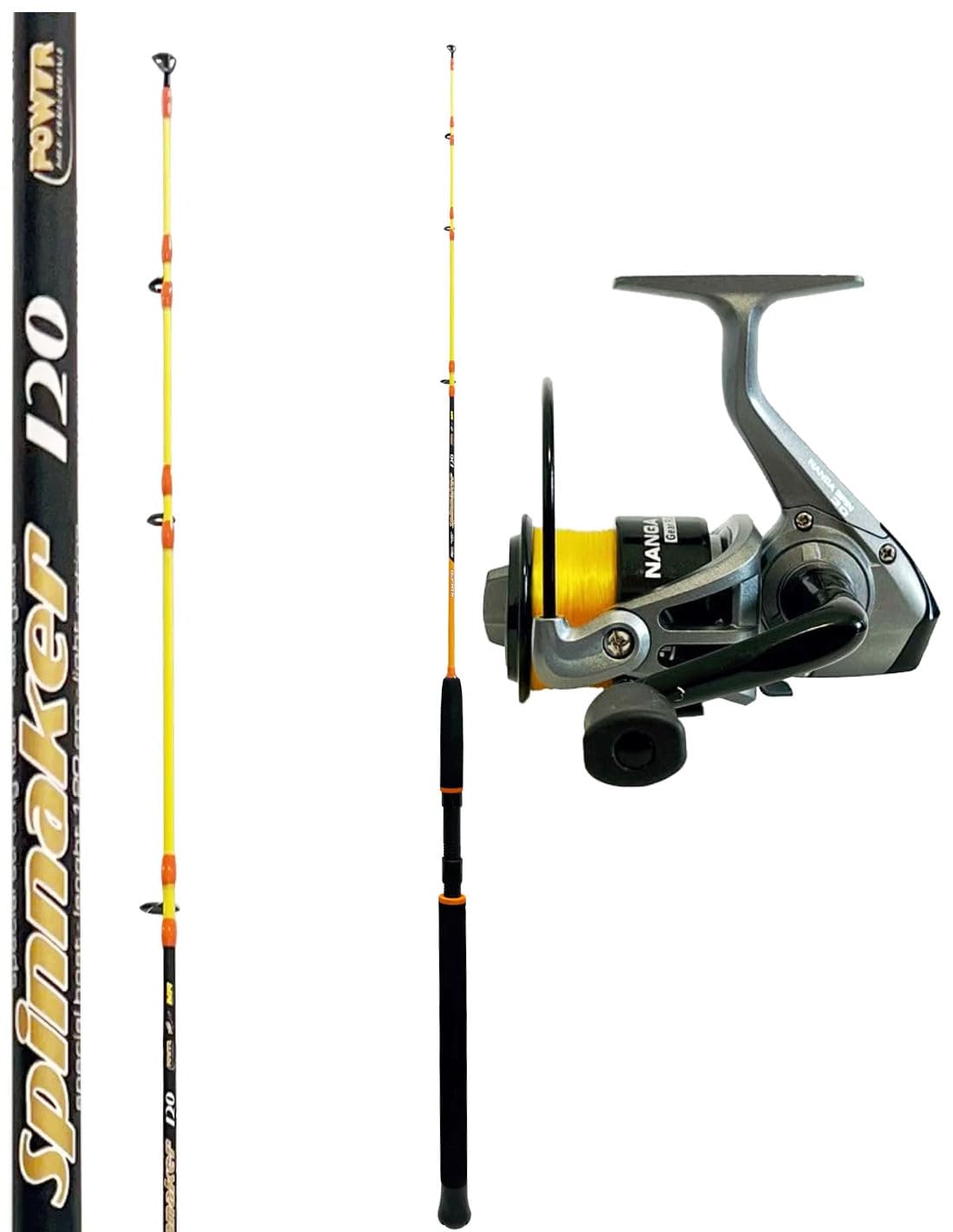 Kolpo combo pesca dalla barca trainetta bolentino con canna 1.20 mt azione MS + mulinello con filo da pesca