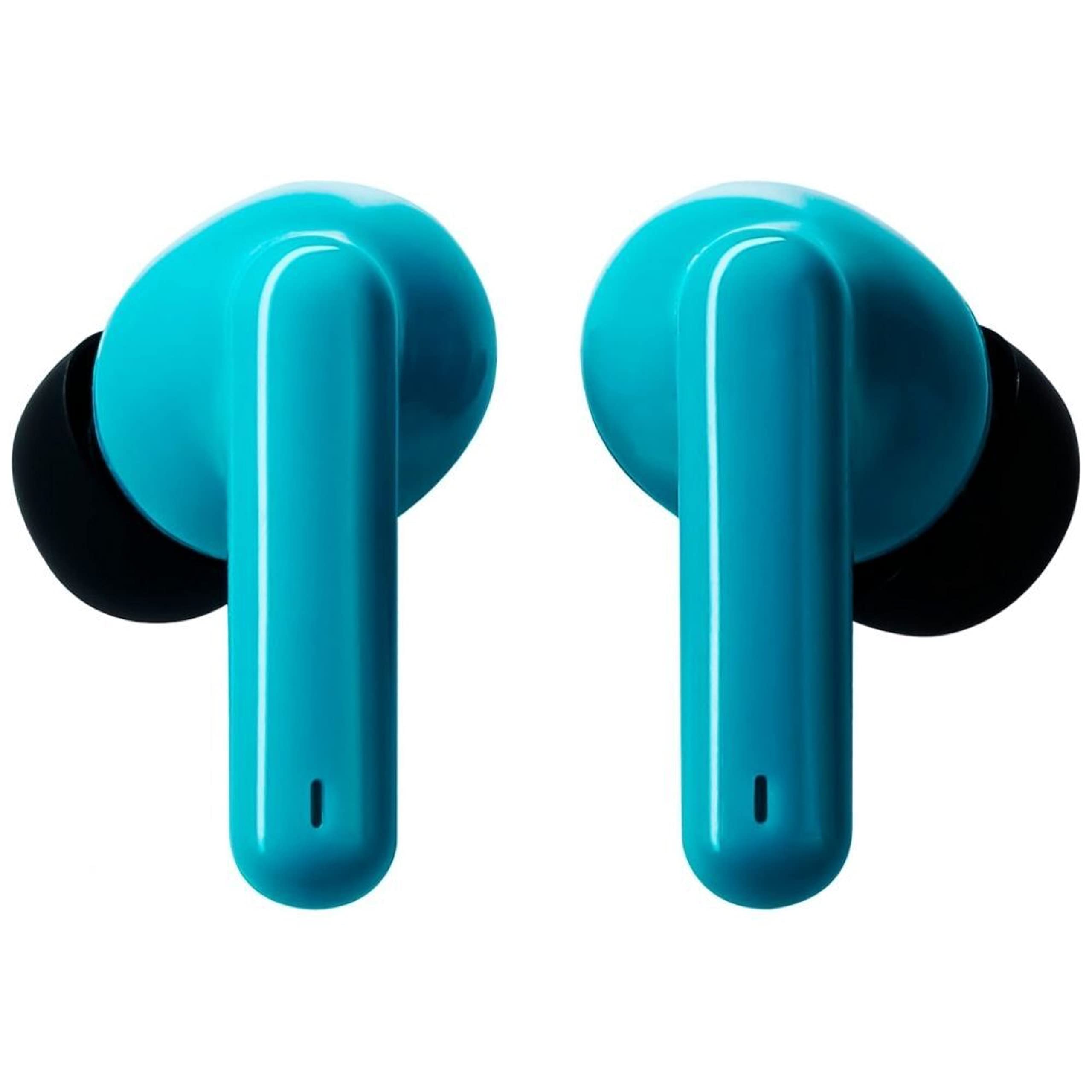 Boompods, Niebieskie słuchawki bezprzewodowe Tide Skim TWS Bluetooth, magnetyczne etui ładujące, wodoodporne/pocenie IPX 4, natychmiastowe połączenie, etui do ładowania z baterią czas 20 godzin