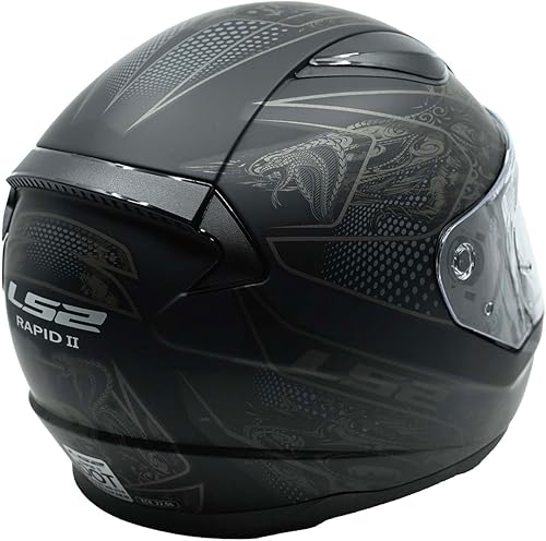 Miniatura 6 de LS2 Helmets Rapid II - Casco integral de motocicleta (Cripta negro mate - L)