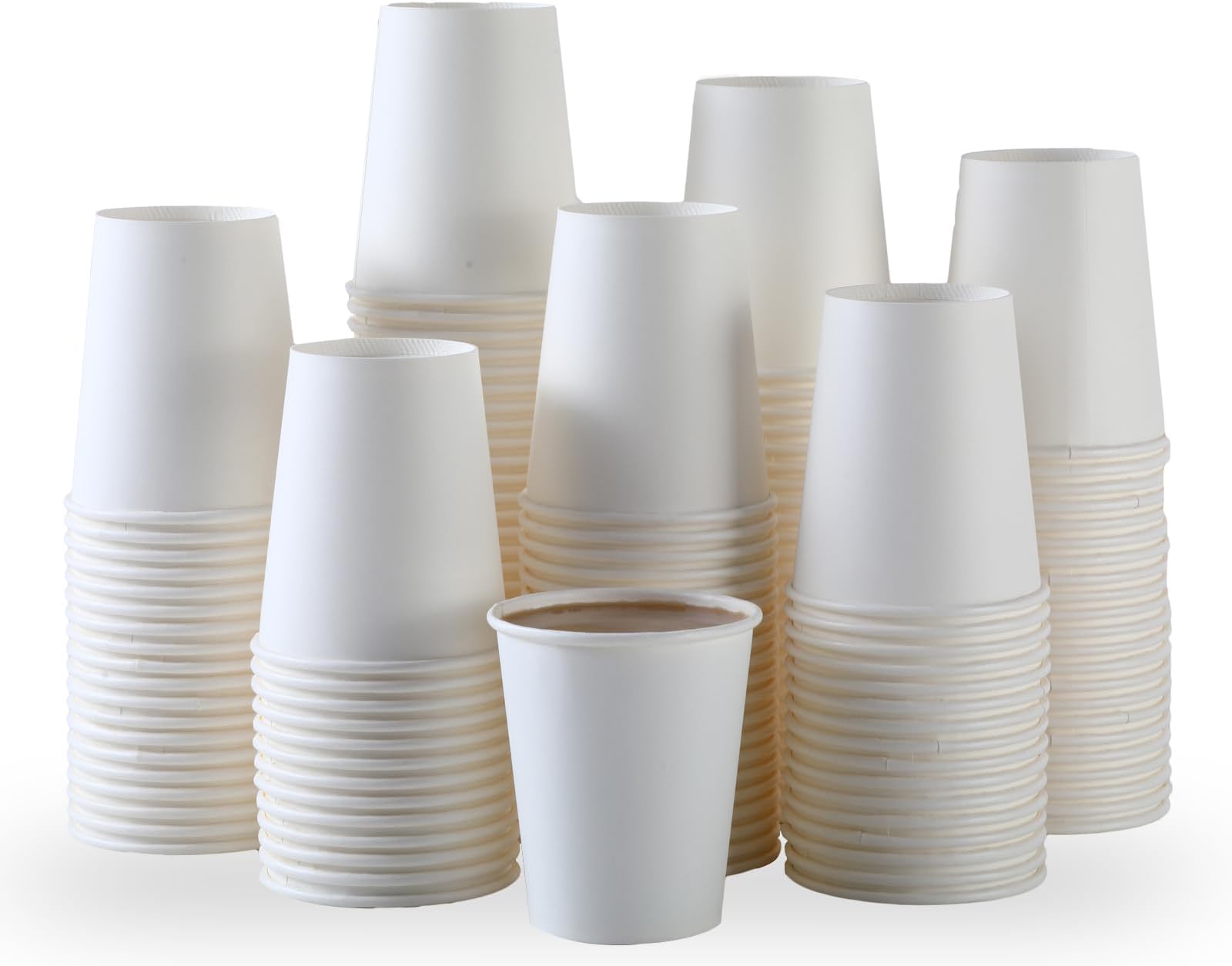 Luxki Paper Cups, 150 Pack 8 Oz White Disposable Coffee and Water Cups
