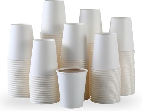 Paper Cups, 150 Pack 8 Oz Paper Coffee Cups, Disposable Cups for Party Home, White Hot Cups