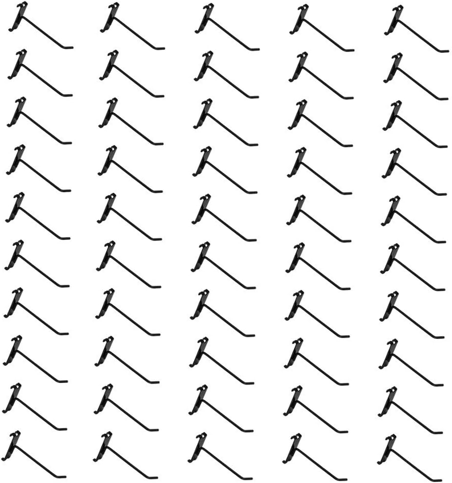 Black 4" Long GridWall Wire Metal Hooks Display Grid Panel Hanger Retail Set 50 PC