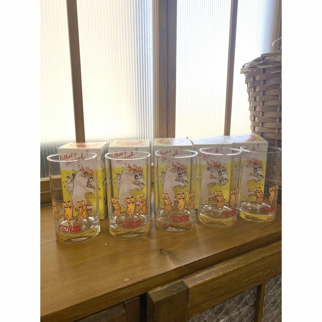 Amazon.co.jp: ドムドムバーガーレトロなホワッツマイケル猫グラス箱付 