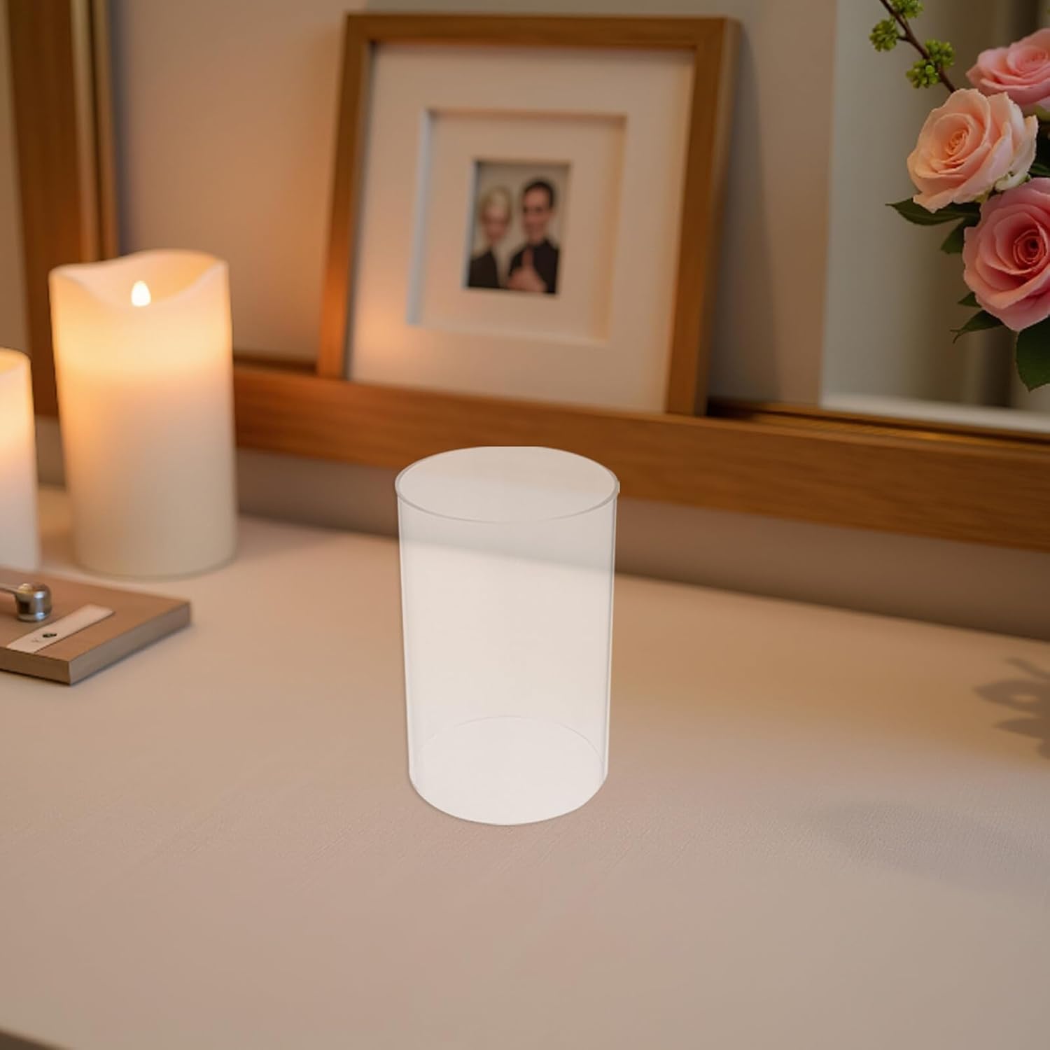 Sosoport 3pcs Glass Hurricane Candle Holders 10x15cm Cylinder Chimney Sleeves Open-Ended Candle Lampshades for Wedding Centerpieces and Home Décor