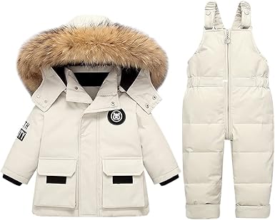 Minizone Kindersneeuwpak Winterjack Met Capuchon Sneeuwbroek 2 Stuks Baby Meisjes Lichtgewicht Modieus Skipak Voor Peuter 2 5 Jaar