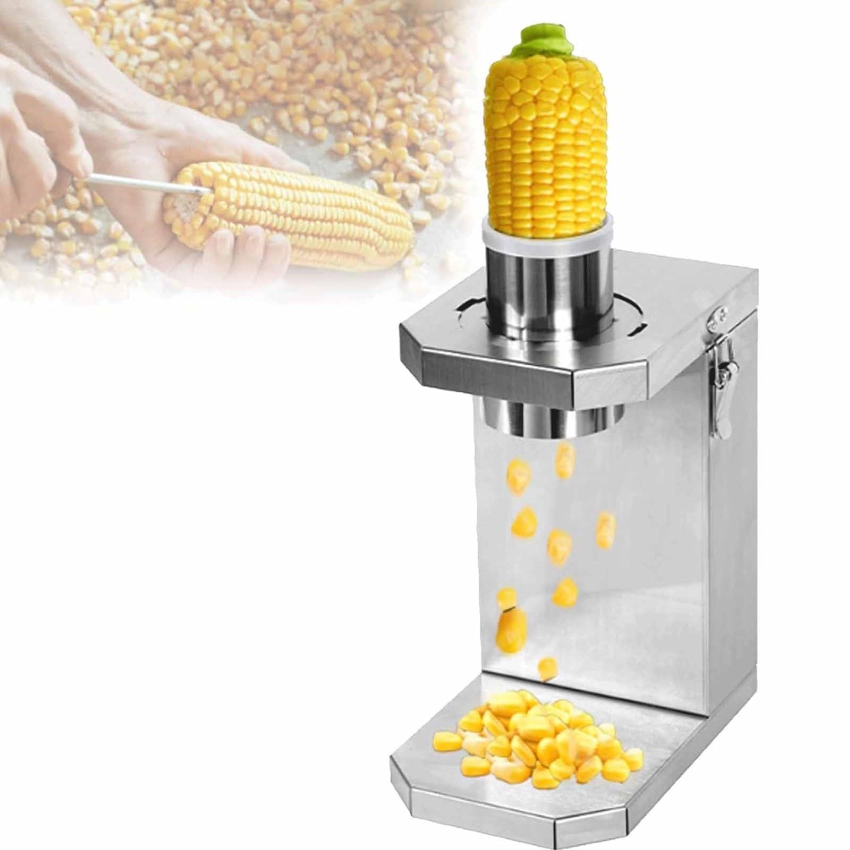 Strumento elettrico per la rimozione di chicchi di mais, in acciaio inox, per spelare mais in modo rapido ed efficiente, strumento essenziale da cucina per una facile preparazione del mais