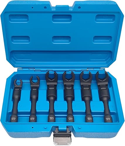 Miniatura 10 de Juego de 6 piezas de llaves de inyección de 1/2" Dr., llave de inyector de combustible diésel tipo L, llave de inyección de tipo abierto