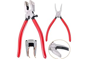 2Pcs Glass Grozer Running Pliers Glass Cutting Tool Kit Stained Glass Grozing...